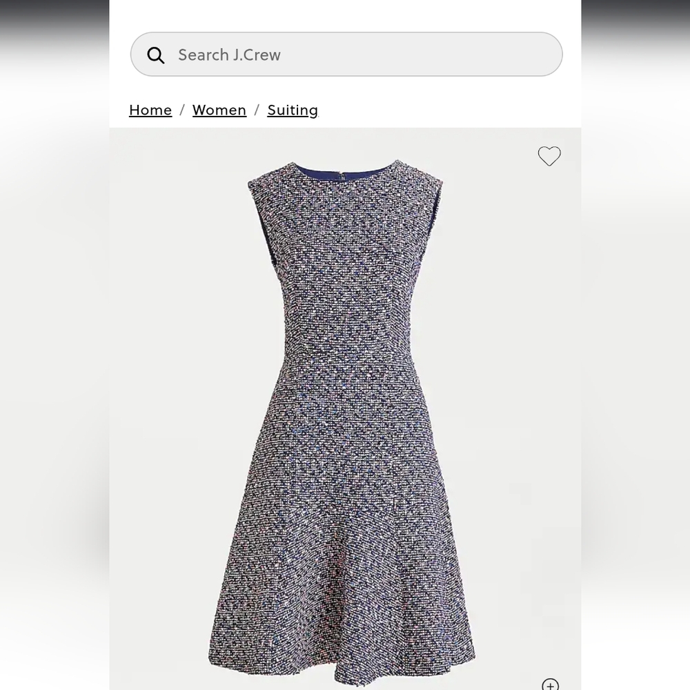 J. Crew A-line dress in confetti tweed 2 NEW